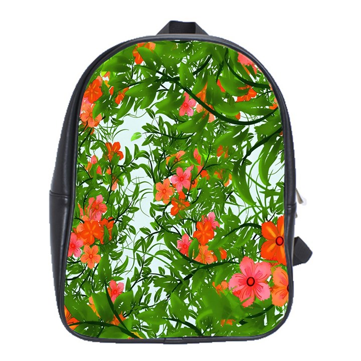 Flower Background Backdrop Pattern School Bags (XL) 