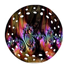 Fractal Colorful Background Round Filigree Ornament (two Sides)