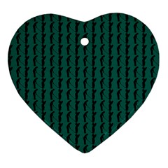 Golf Golfer Background Silhouette Heart Ornament (two Sides)