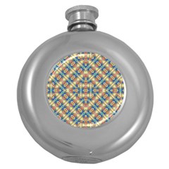 Modern Geometric Intricate Pattern Round Hip Flask (5 Oz) by dflcprints