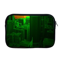 Green Building City Night Apple Macbook Pro 17  Zipper Case by Nexatart