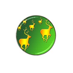 Gold Reindeer Hat Clip Ball Marker (10 Pack)