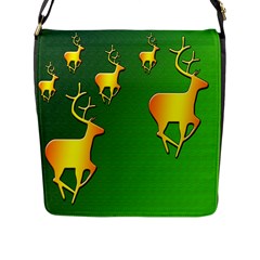 Gold Reindeer Flap Messenger Bag (l) 