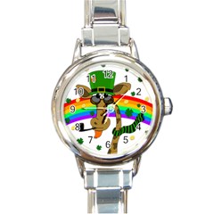 Irish Giraffe Round Italian Charm Watch by Valentinaart