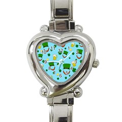 St  Patrick s Day Pattern Heart Italian Charm Watch by Valentinaart