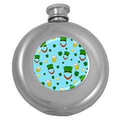 St  Patrick s Day Pattern Round Hip Flask (5 Oz)
