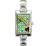 St. Patrick s day rainbow Rectangle Italian Charm Watch