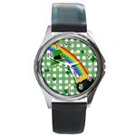 St. Patrick s day rainbow Round Metal Watch