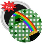 St. Patrick s day rainbow 3  Magnets (10 pack) 