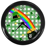 St. Patrick s day rainbow Wall Clocks (Black)