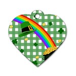 St. Patrick s day rainbow Dog Tag Heart (One Side)