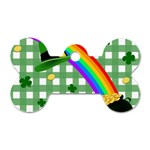 St. Patrick s day rainbow Dog Tag Bone (Two Sides)