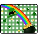 St. Patrick s day rainbow Double Sided Fleece Blanket (Medium) 