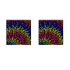 Fractal Art Design Colorful Cufflinks (square) by Nexatart
