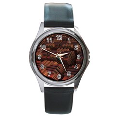 Fractal 3d Render Futuristic Round Metal Watch by Nexatart