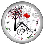 Love design Wall Clocks (Silver) 