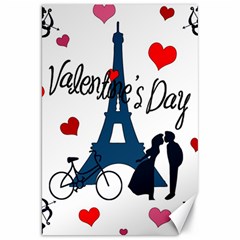 Valentine s Day - Paris Canvas 20  X 30   by Valentinaart