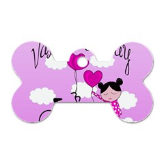 Pink Daydream  Dog Tag Bone (two Sides) by Valentinaart