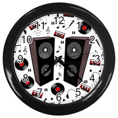 Loud Music Wall Clocks (black) by Valentinaart