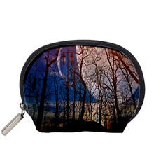 Full Moon Forest Night Darkness Accessory Pouches (small)  by Nexatart