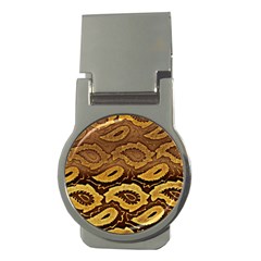 Golden Patterned Paper Money Clips (round) 