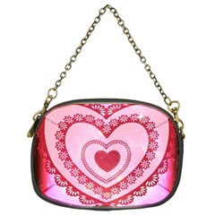 Heart Background Lace Chain Purses (one Side) 