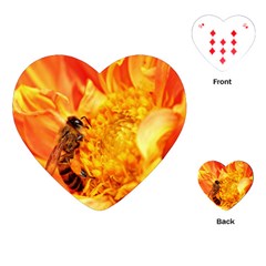 Honey Bee Takes Nectar Playing Cards (heart)  by Nexatart