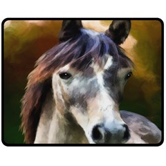 Horse Horse Portrait Animal Double Sided Fleece Blanket (medium) 