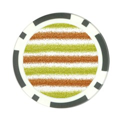 Metallic Gold Glitter Stripes Poker Chip Card Guard (10 Pack)