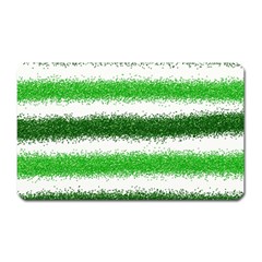 Metallic Green Glitter Stripes Magnet (rectangular) by Nexatart