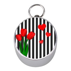 Tulips Mini Silver Compasses by Valentinaart
