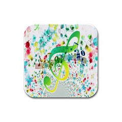 Points Circle Music Pattern Rubber Square Coaster (4 Pack)  by Nexatart