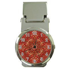 Red Tile Background Image Pattern Money Clip Watches by Nexatart