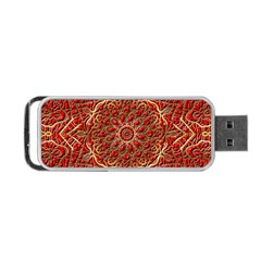 Red Tile Background Image Pattern Portable Usb Flash (two Sides) by Nexatart