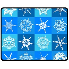 Seamless Blue Snowflake Pattern Double Sided Fleece Blanket (medium)  by Nexatart