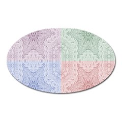 Seamless Kaleidoscope Patterns In Different Colors Based On Real Knitting Pattern Oval Magnet by Nexatart