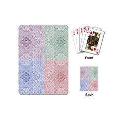 Seamless Kaleidoscope Patterns In Different Colors Based On Real Knitting Pattern Playing Cards (mini)  by Nexatart