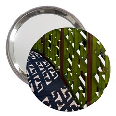 Shadow Reflections Casting From Japanese Garden Fence 3  Handbag Mirrors