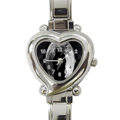 Silhouette Of Lovers Heart Italian Charm Watch by Nexatart