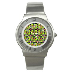 Smiley Background Smiley Grunge Stainless Steel Watch