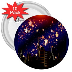 Star Advent Christmas Eve Christmas 3  Buttons (10 Pack) 