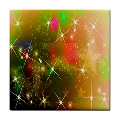Star Christmas Background Image Red Tile Coasters by Nexatart