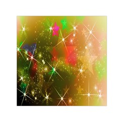 Star Christmas Background Image Red Small Satin Scarf (square) by Nexatart