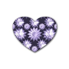 Stars Patterns Christmas Background Seamless Heart Coaster (4 Pack) 