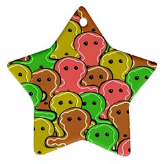 Sweet Dessert Food Gingerbread Men Star Ornament (two Sides) by Nexatart