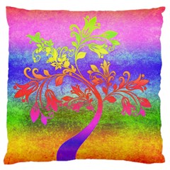Tree Colorful Mystical Autumn Large Flano Cushion Case (two Sides)