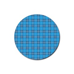 The Checkered Tablecloth Rubber Round Coaster (4 Pack)  by Nexatart