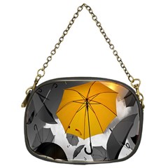 Umbrella Yellow Black White Chain Purses (one Side) 