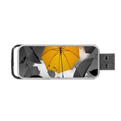 Umbrella Yellow Black White Portable Usb Flash (one Side)