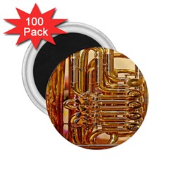 Tuba Valves Pipe Shiny Instrument Music 2 25  Magnets (100 Pack) 